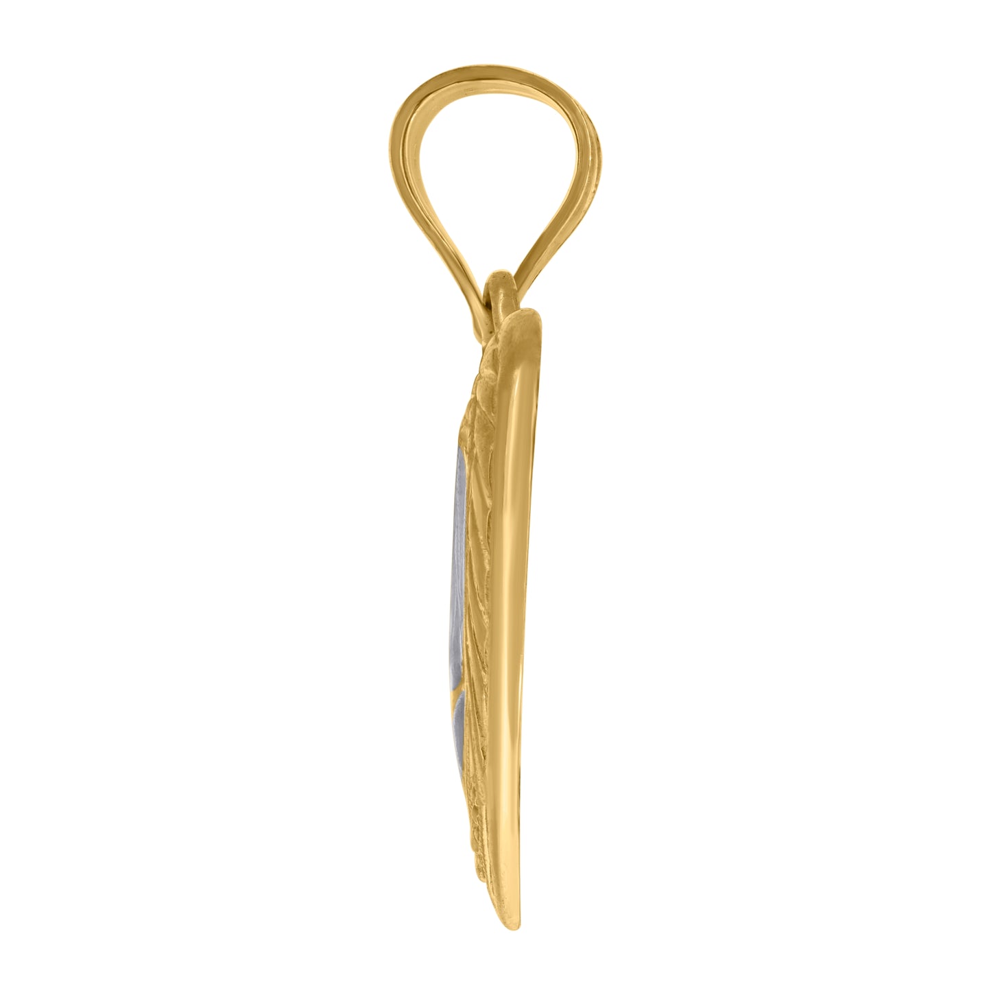 10K Two-Tone Gold Womens Diamond-Cut Mom Charm Pendant