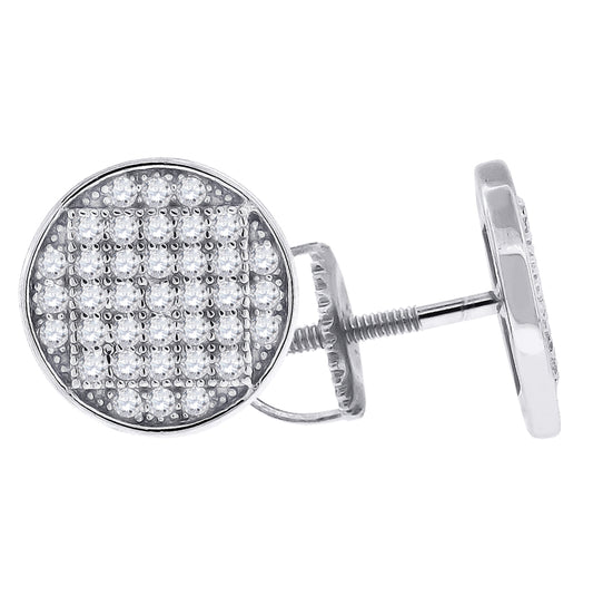 Sterling Silver Womens Cubic Zirconia Square Stud Earrings