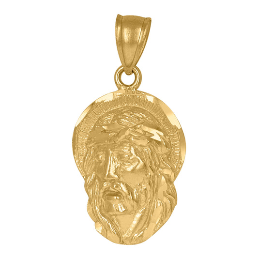 10K Yellow Gold Unisex Jesus Religious Charm Pendant