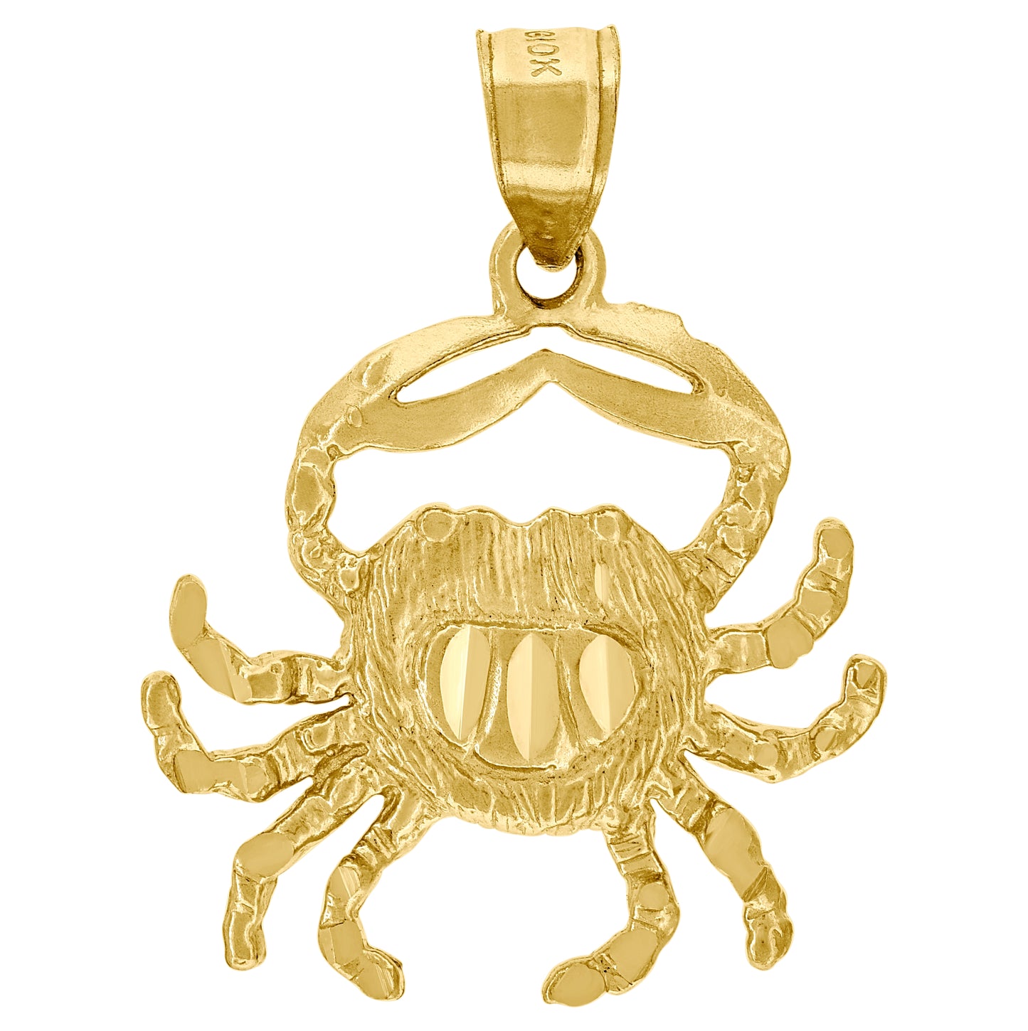 10K Yellow Gold Womens Mens Unisex Crab Cancer Zodiac Sign Charm Pendant
