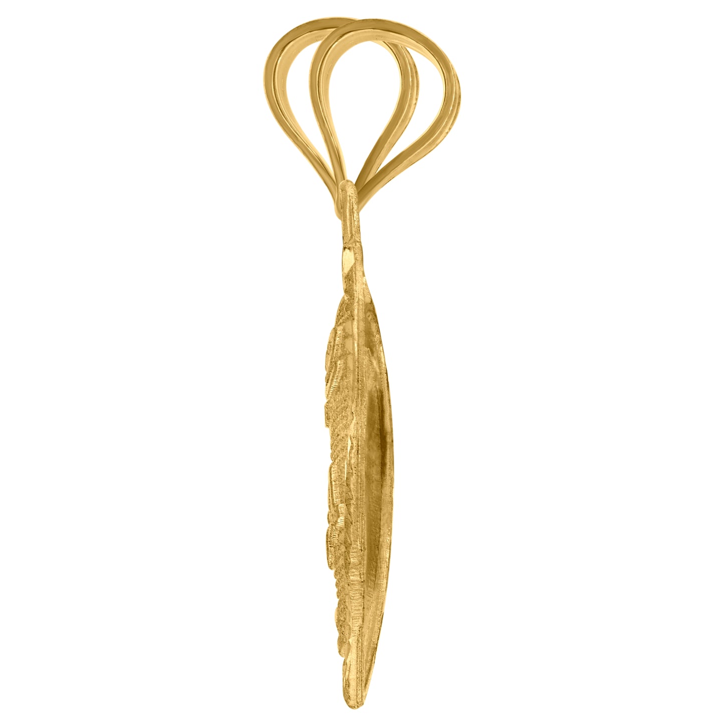 10K Yellow Gold Diamond-Cut Textured Womens I Love You Heart Charm Pendant