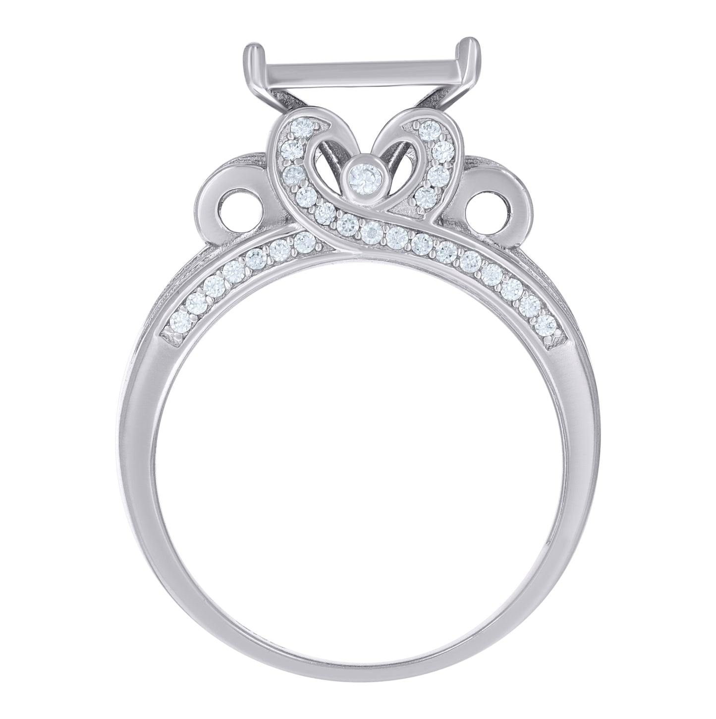 Sterling Silver Men's Cubic-Zirconia Square Head Fashion Bridal Anniversary Wedding Engagement Band Ring