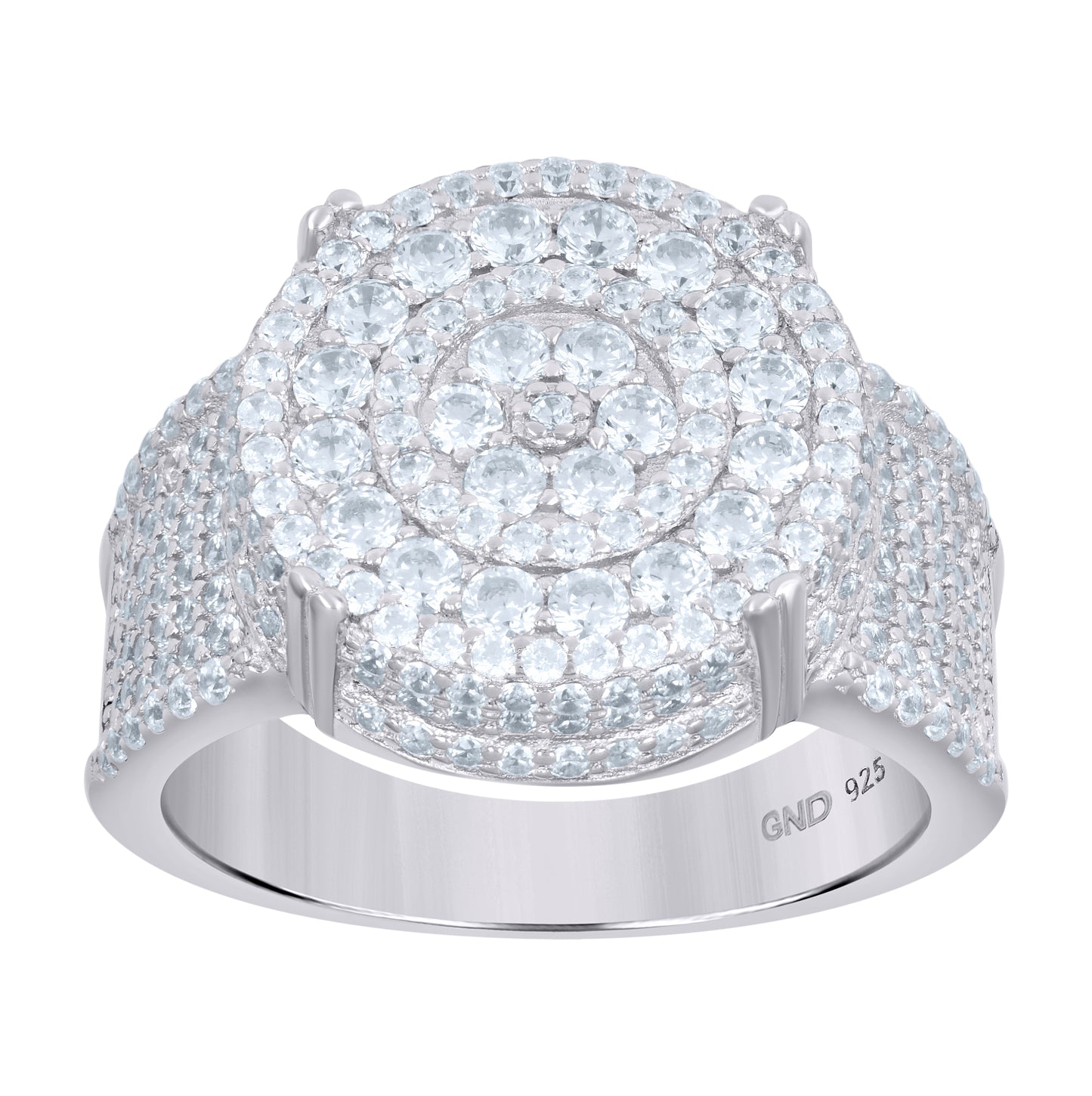 Sterling Silver Men's Cubic-Zirconia Round Head Fashion Bridal Anniversary Wedding Engagement Band Ring