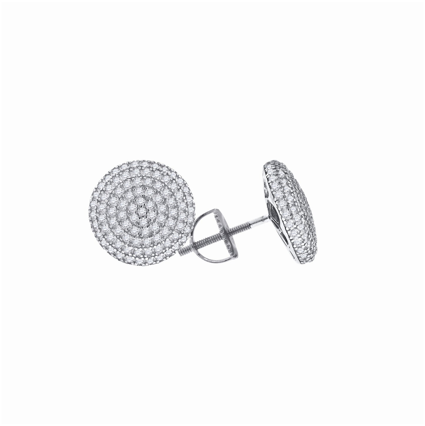 Sterling Silver Or Yellow-Tone Womens Cubic Zirconia Round Stud Earrings