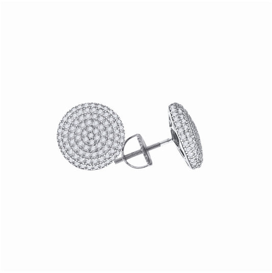 Sterling Silver Or Yellow-Tone Womens Cubic Zirconia Round Stud Earrings