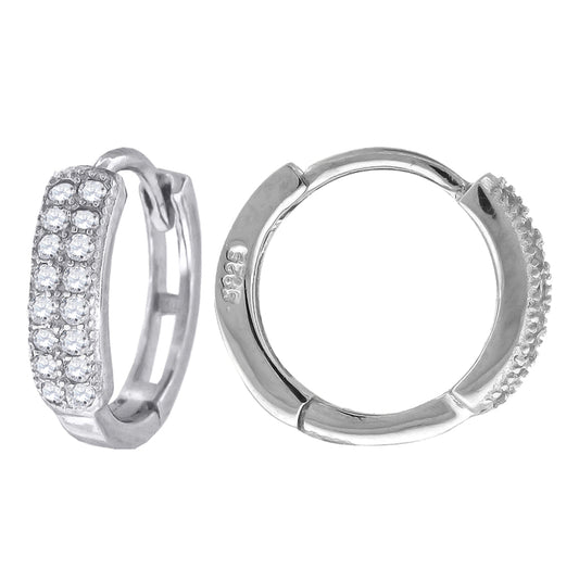 Sterling Silver Womens Huggie Hoop Earrings