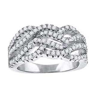Sterling Silver Womens Cubic-Zirconia Infinity Fashion Bridal Anniversary Wedding Engagement Band Ring