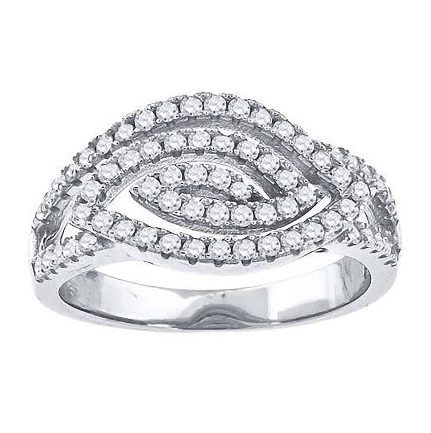 Sterling Silver Womens Cubic-Zirconia Marquise Head Fashion Bridal Anniversary Wedding Engagement Band Ring