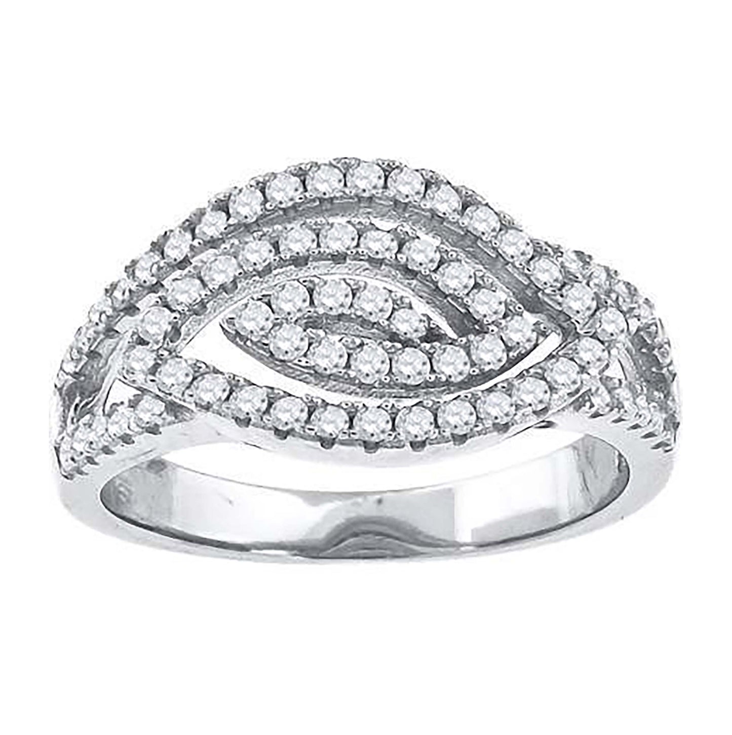 Sterling Silver Womens Cubic-Zirconia Marquise Head Fashion Bridal Anniversary Wedding Engagement Band Ring