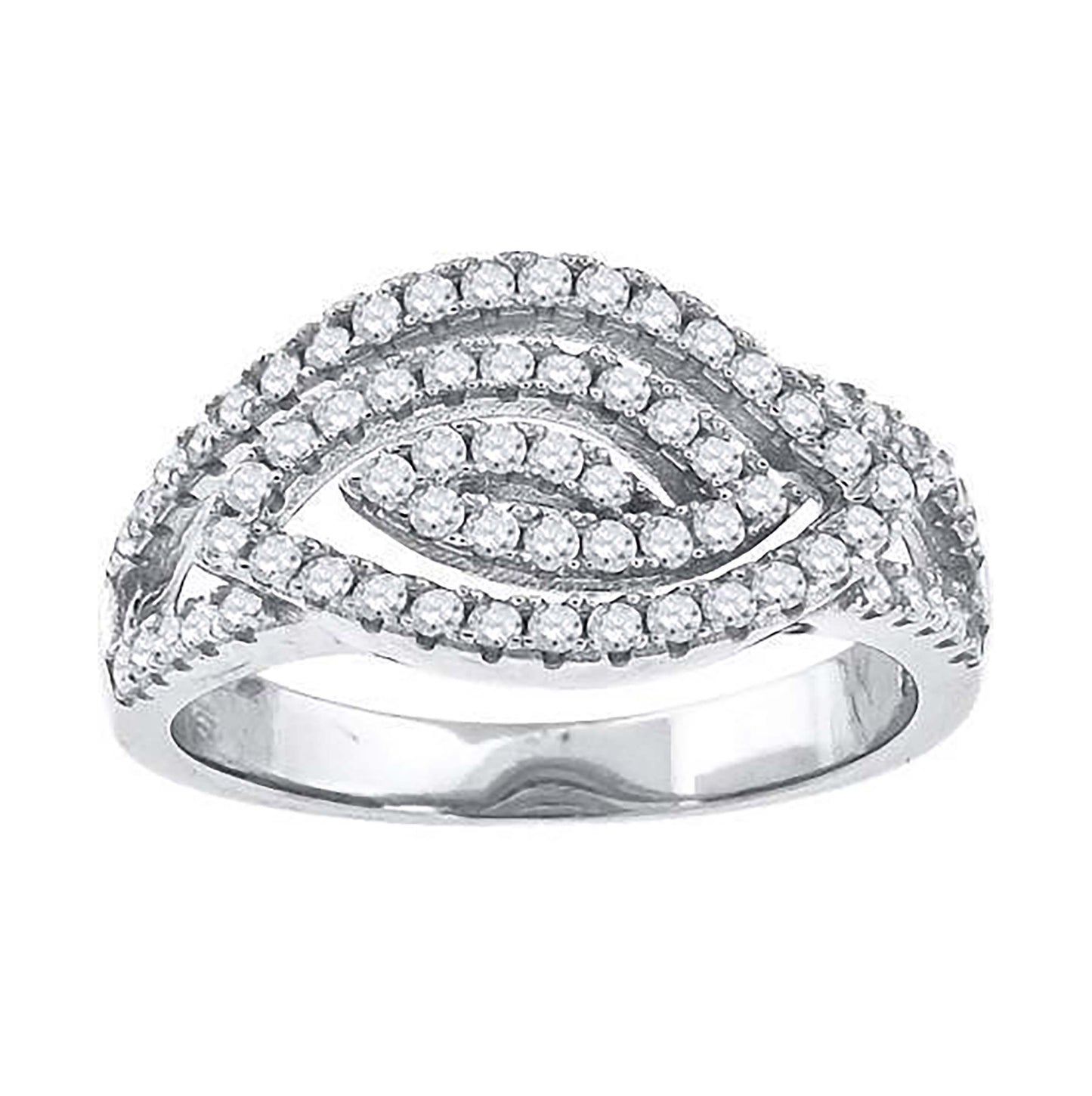 Sterling Silver Womens Cubic-Zirconia Marquise Head Fashion Bridal Anniversary Wedding Engagement Band Ring