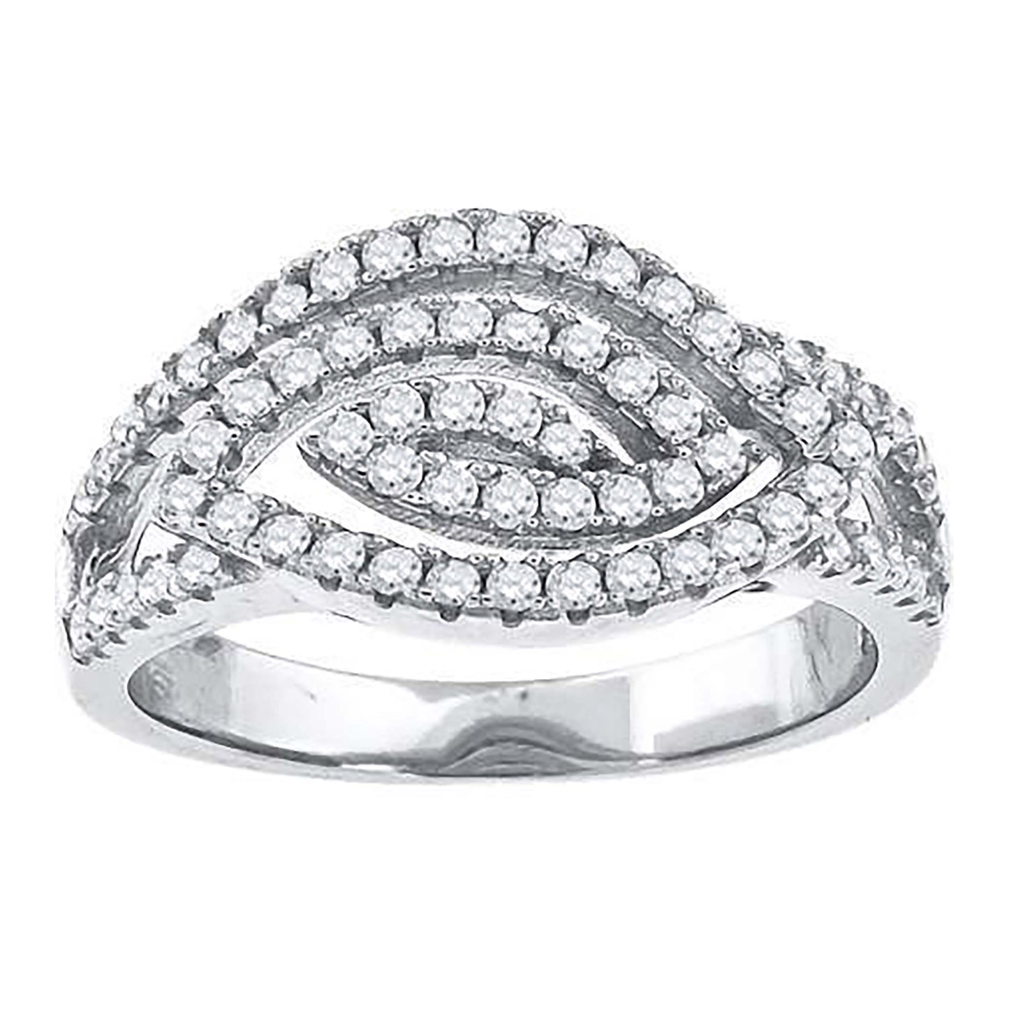 Sterling Silver Womens Cubic-Zirconia Marquise Head Fashion Bridal Anniversary Wedding Engagement Band Ring