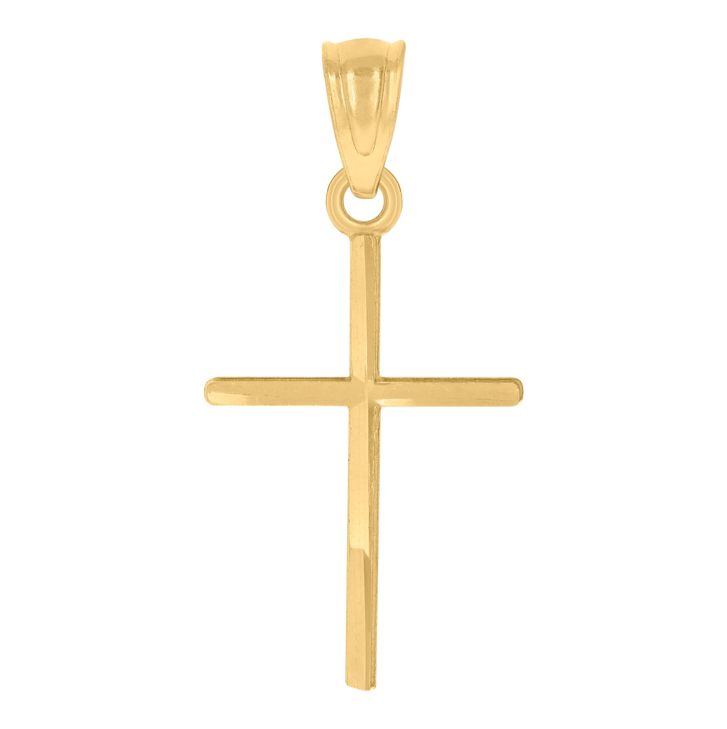 10K Yellow Gold Unisex Cross Religious Charm Pendant