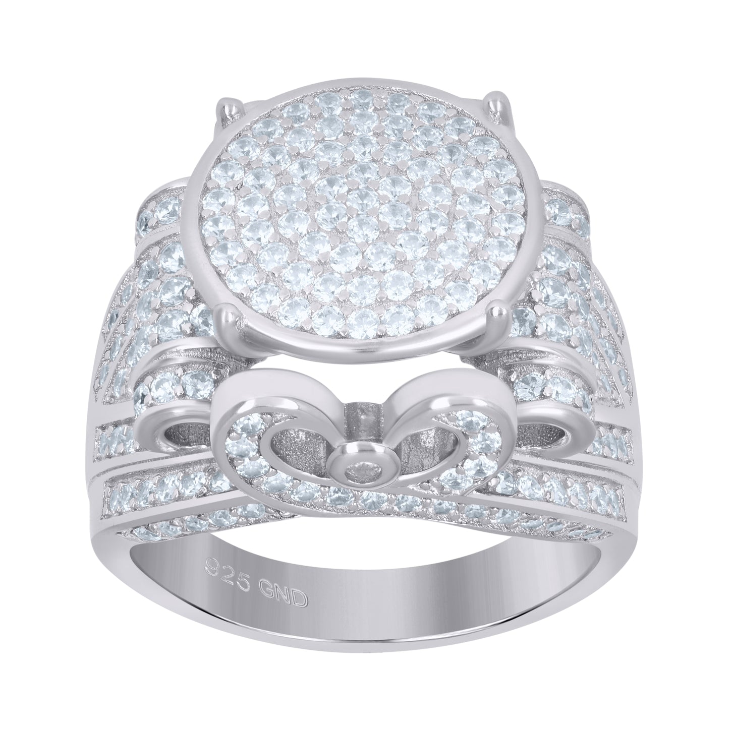 Sterling Silver Mens Cubic-Zirconia Fashion Ring Size 6