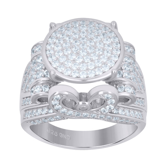 Sterling Silver Mens Cubic-Zirconia Fashion Ring Size 6