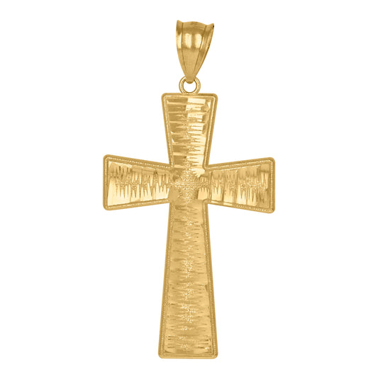 10K Yellow Gold Womens Mens Unisex Cross Religious Charm Pendant