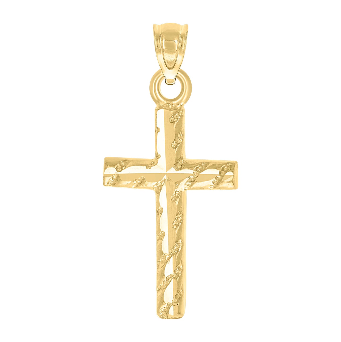 10K Yellow Gold Womens Mens Unisex Cross Religious Charm Pendant