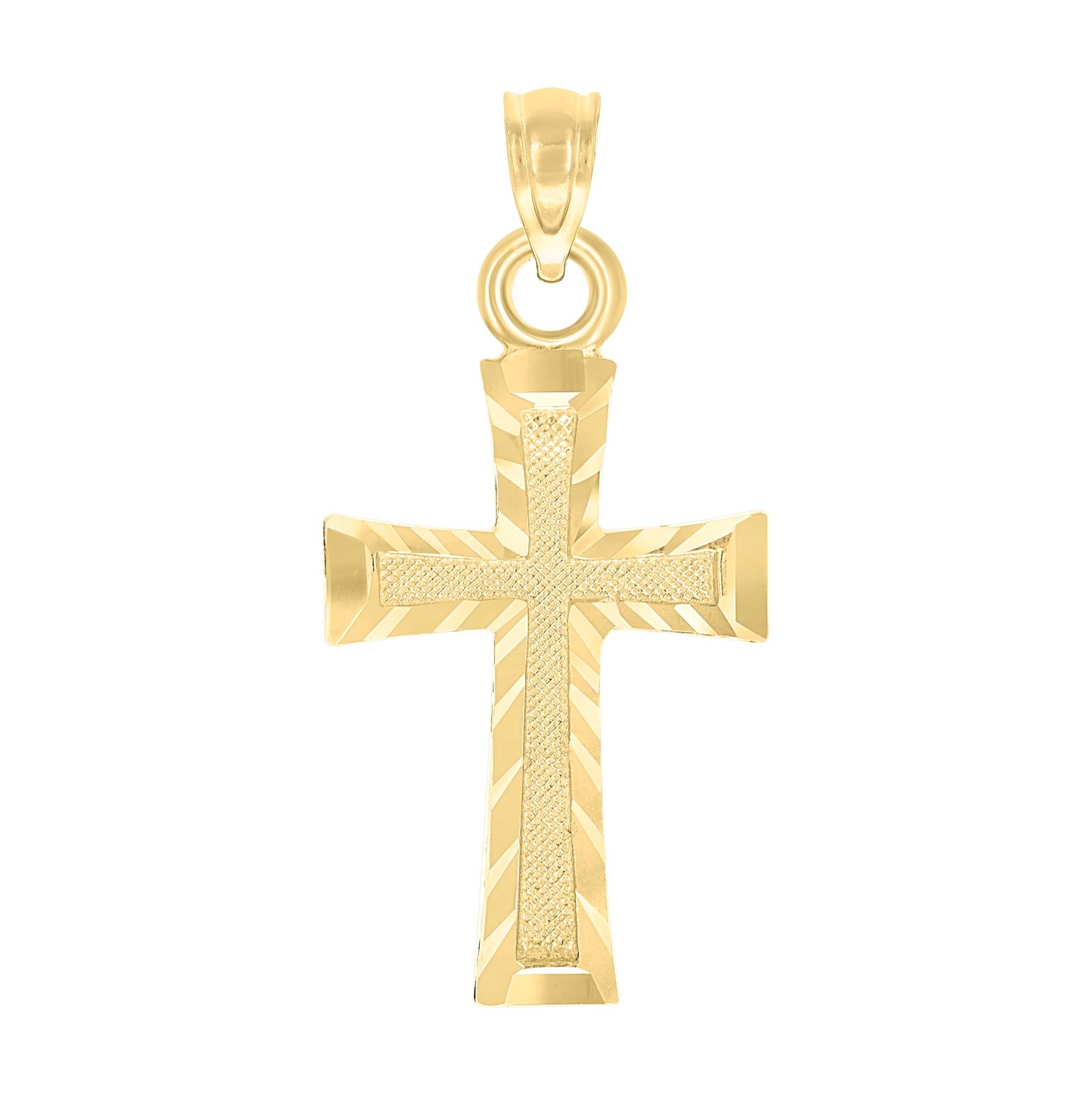 10K Yellow Gold Womens Mens Unisex Cross Religious Charm Pendant