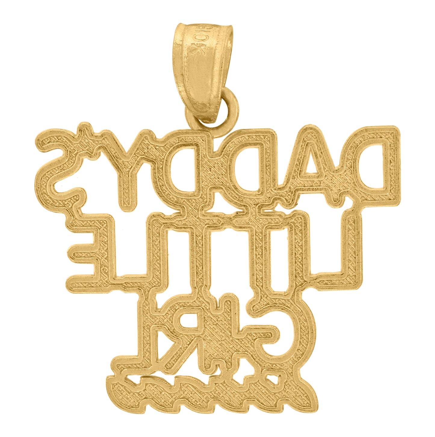 10K Yellow Gold Diamond-Cut Womens Daddy's Little Girl Letters & Words Charm Pendant