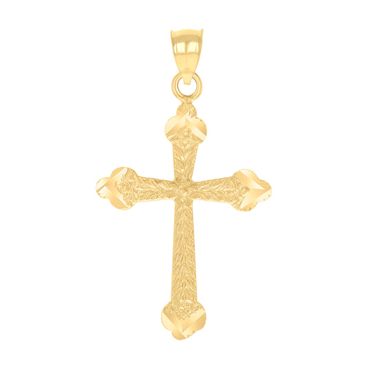 10K Yellow Gold Womens Mens Unisex Crucifix Cross Religious Charm Pendant