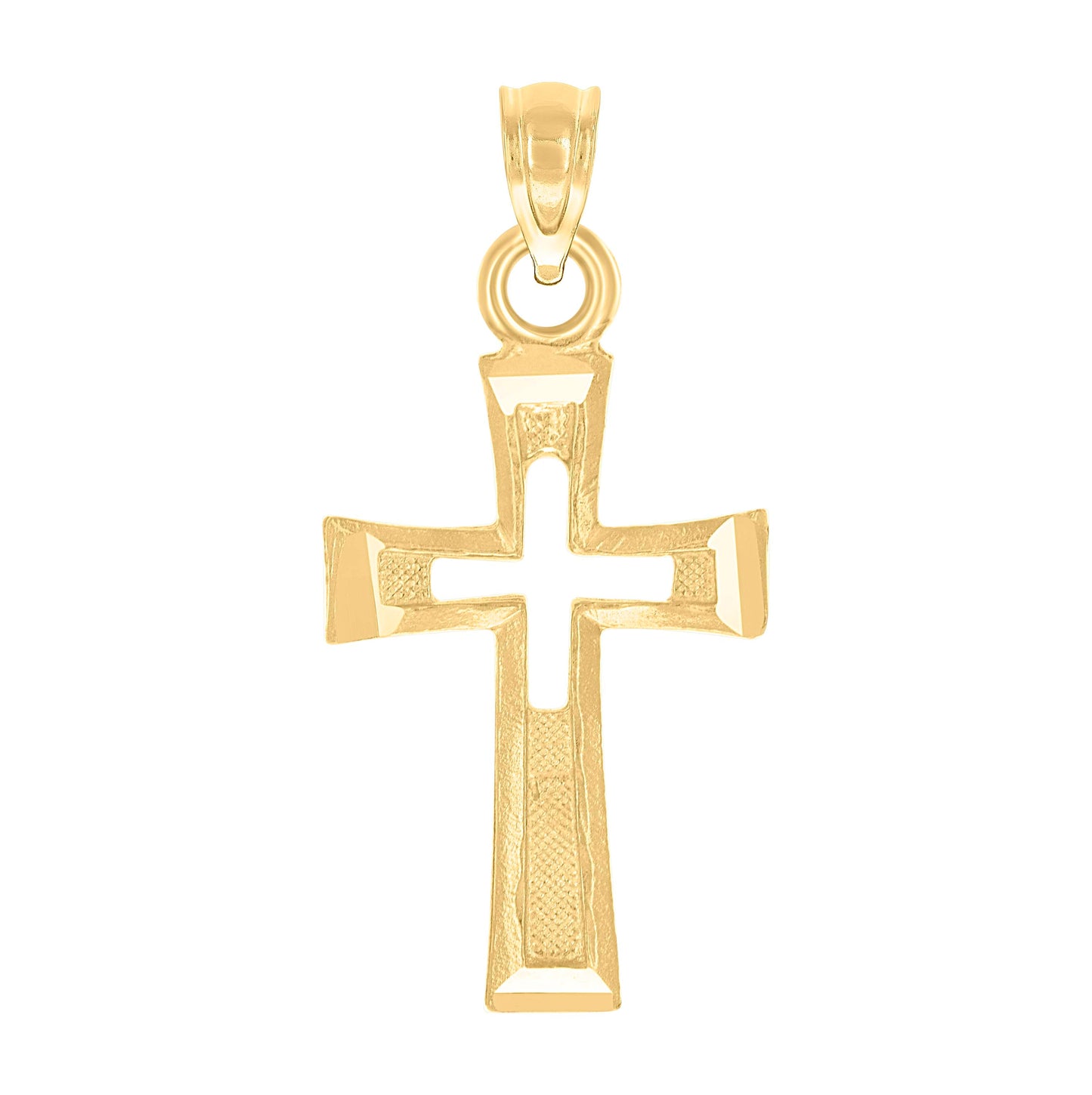 10K Yellow Gold Womens Mens Unisex Cross Religious Charm Pendant