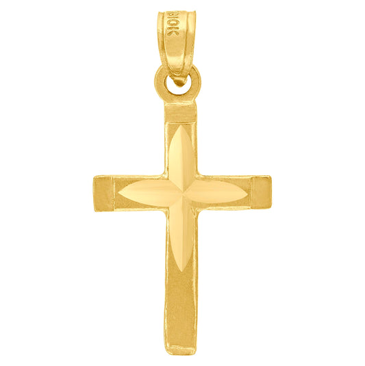 10K Yellow Gold Womens Mens Unisex Cross Religious Charm Pendant