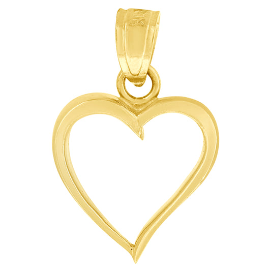 10K Yellow Gold Womens Heart Charm Pendant