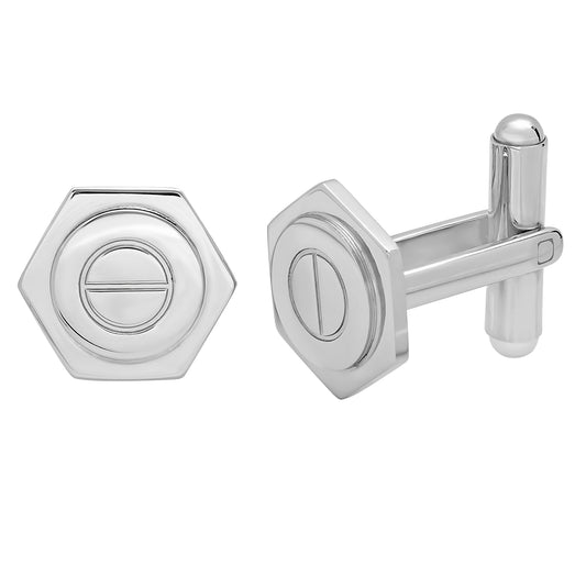 Stainless Steel Mens Screw Shaped Cufflinks