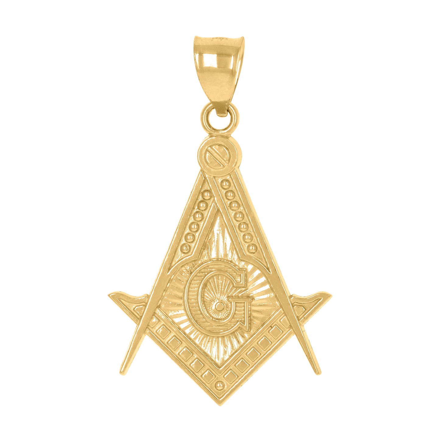 10K Two-Tone Gold Mens Masonic Freemasonry Occupation Charm Pendant