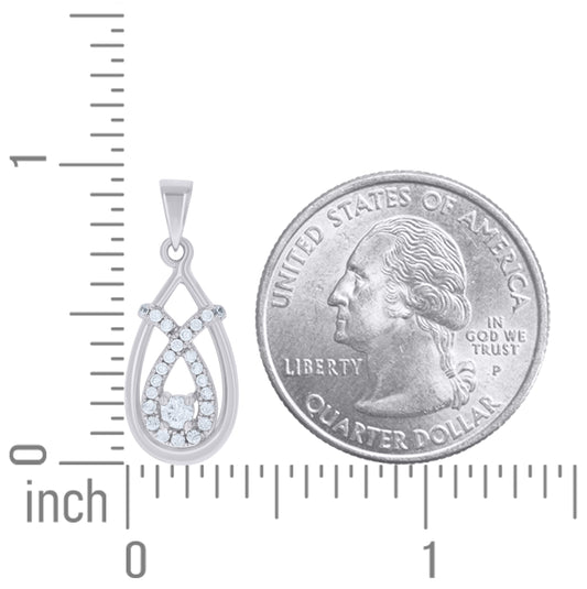 Sterling Silver Womens Cubic Zirconia Fashion Charm Pendant