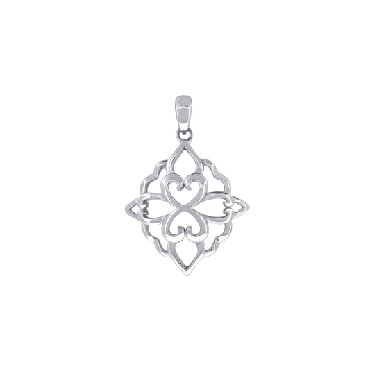 Sterling Silver Womens Cubic-Zirconia Fashion Charm Pendant