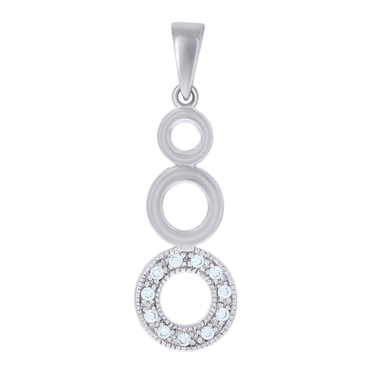 Sterling Silver Womens Cubic-Zirconia Circles Fashion Charm Pendant