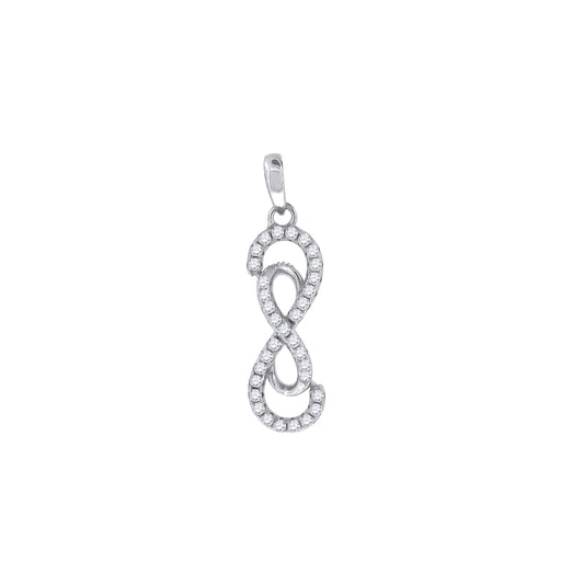 Sterling Silver Womens Cubic Zirconia Infinity Charm Pendant