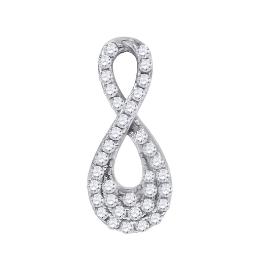 Sterling Silver Womens Cubic Zirconia Infinity Charm Pendant