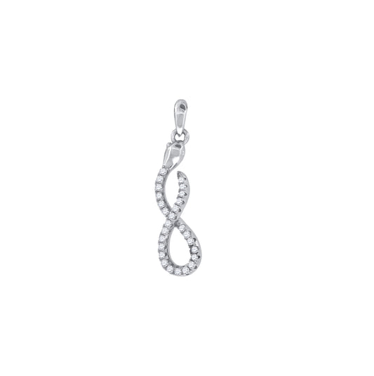 Sterling Silver Womens Cubic Zirconia Infinity Charm Pendant