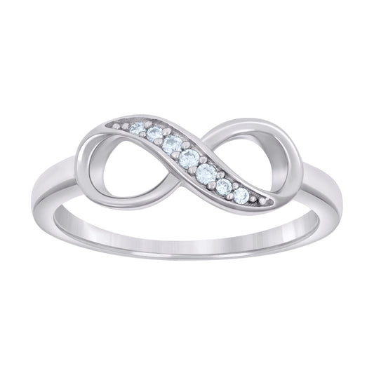 Sterling Silver Women's Cubic-Zirconia Infinity Bridal Anniversary Wedding Engagement Band Ring