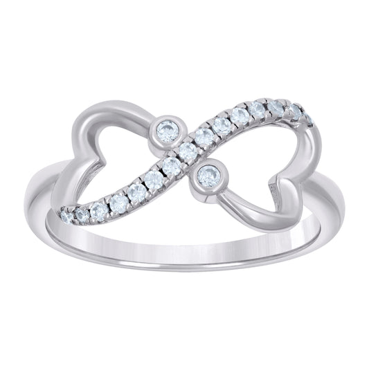 Sterling Silver Womens Cubic Zirconia Sizes 6 To 10 Infinity Heart Fashion Bridal Anniversary Wedding Engagement Band Ring Band