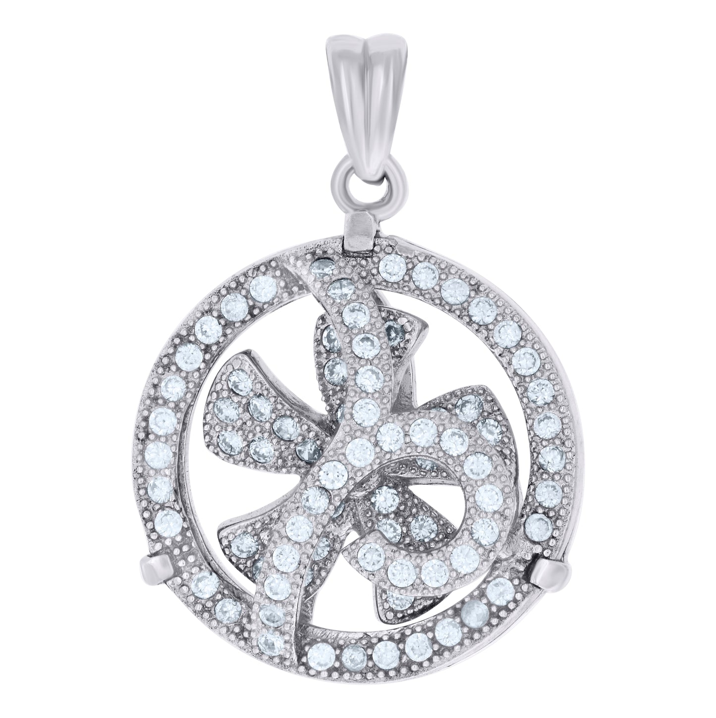 Sterling Silver Women Cubic-Zirconia Fashion Charm Pendant