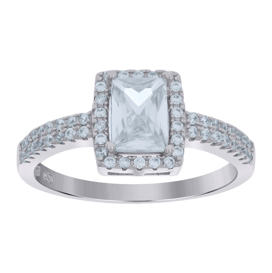 Sterling Silver Women's Cubic Zirconia Bridal Anniversary Engagement Wedding Ring