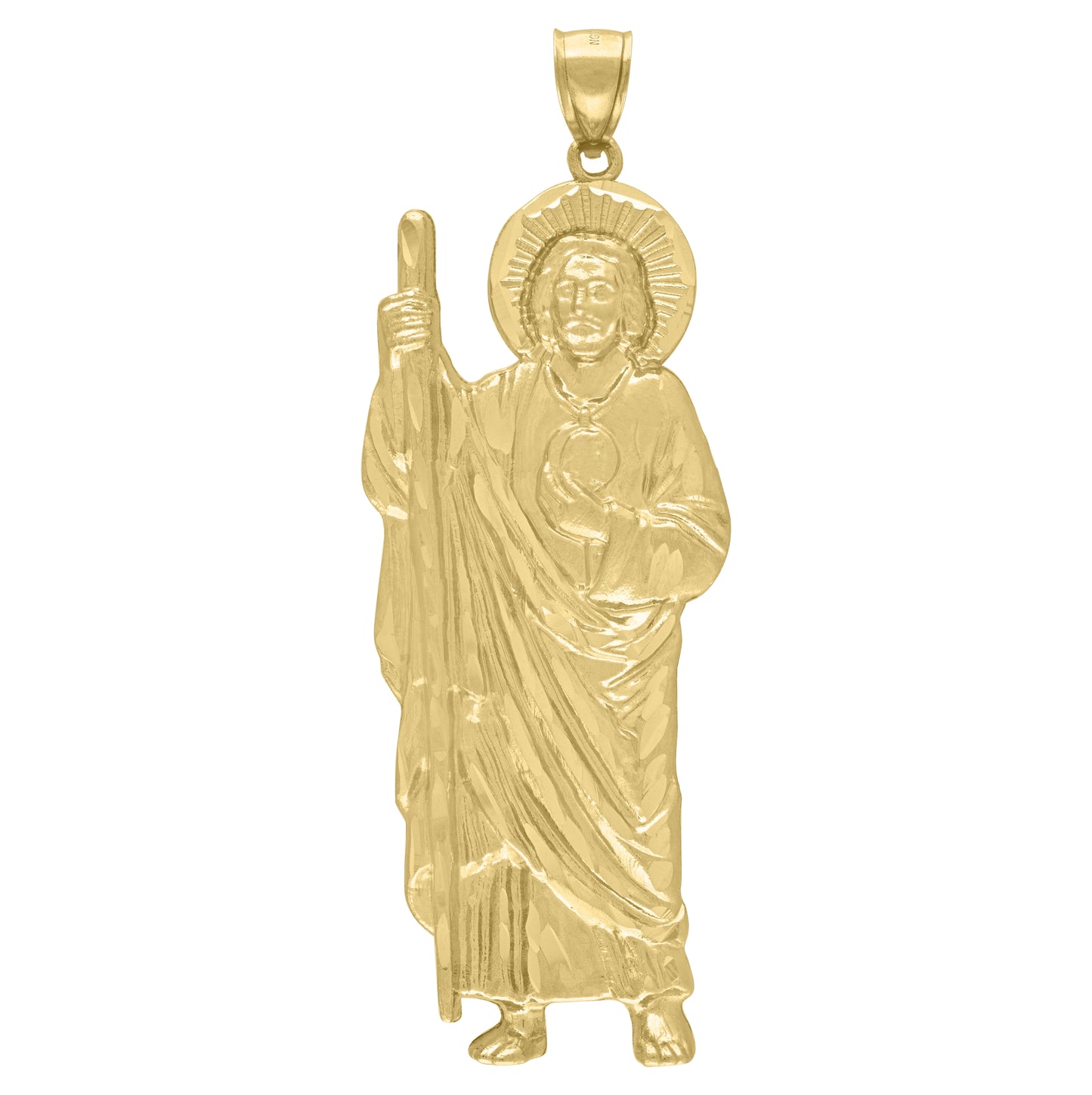 10K Yellow Gold Mens Religious Jesus Charm Pendant