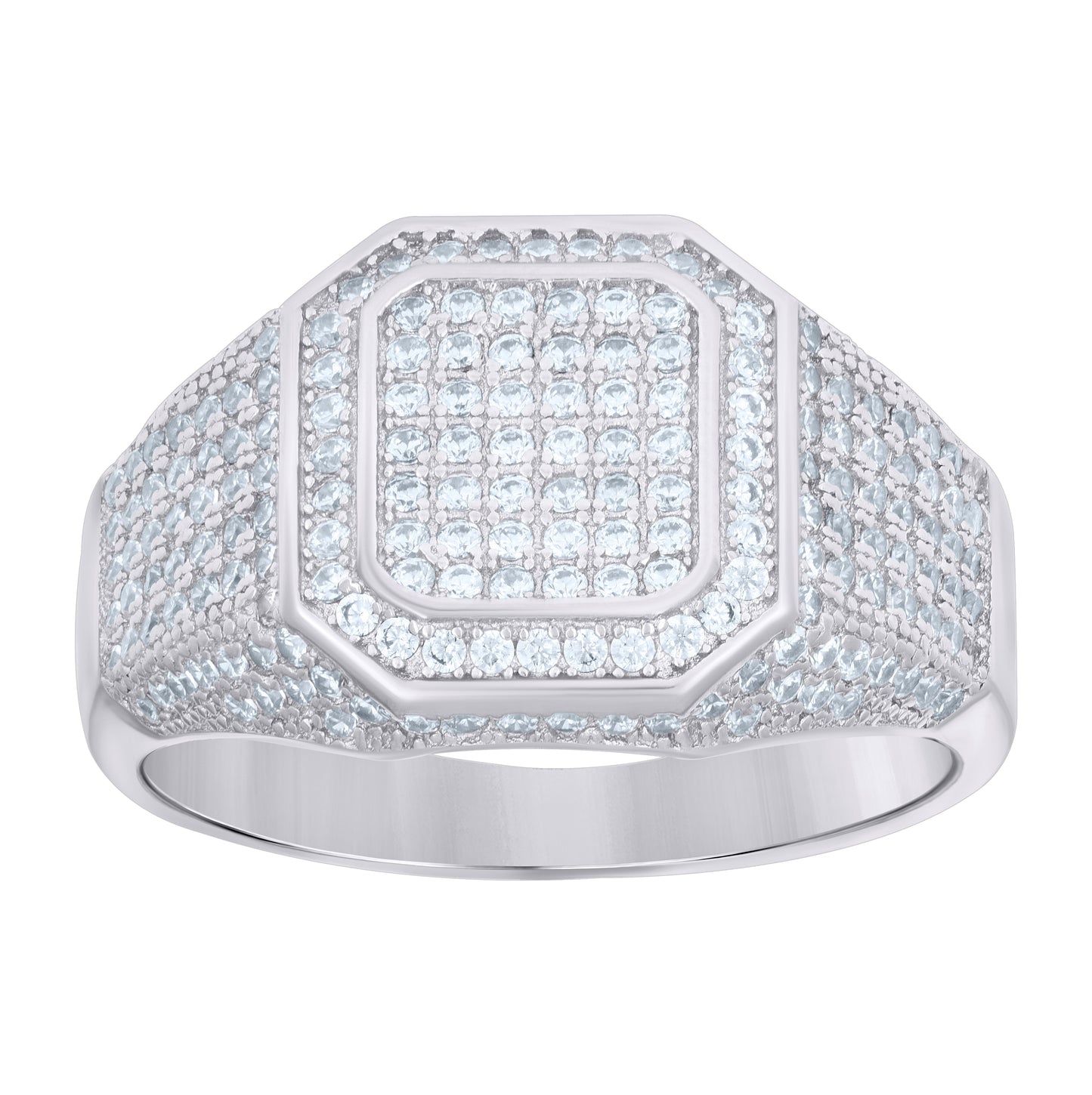 Sterling Silver White Mens Cubic-Zirconia Fashion Bridal Anniversary Wedding Engagement Band Ring