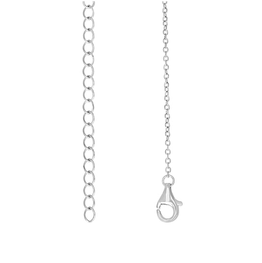 Sterling Silver Women Cubic Zirconia Rolo Link Hope Necklace