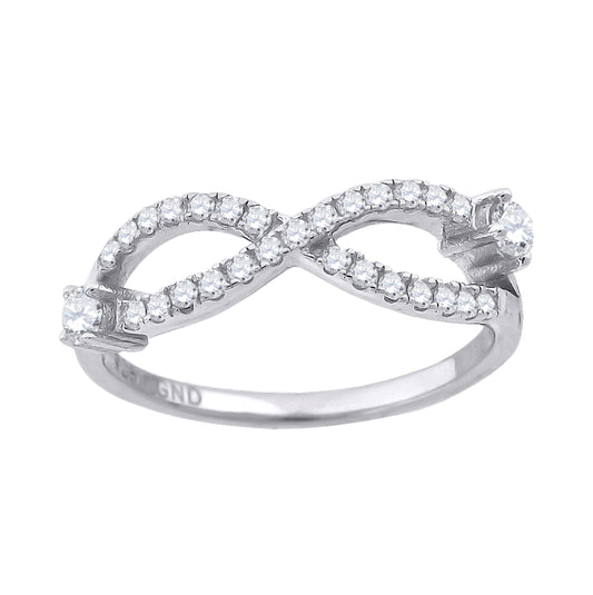 Sterling Silver Womens Cubic Zirconia Infinity Fashion Bridal Anniversary Wedding Engagement Band Ring