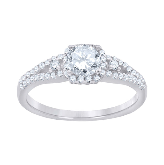 Sterling Silver Cubic Zirconia Sizes 6 To 9 Women's Bridal Anniversary Promise Wedding Band Engagement Ring