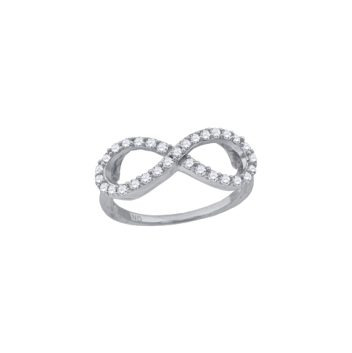 Sterling Silver Women's Cubic-Zirconia Infinity Fashion Bridal Anniversary Wedding Engagement Band Ring
