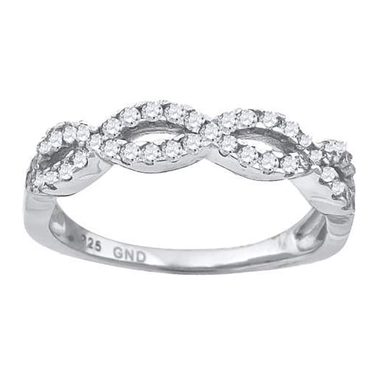 Sterling Silver Women's Cubic-Zirconia Infinity Fashion Bridal Anniversary Wedding Engagement Band Ring