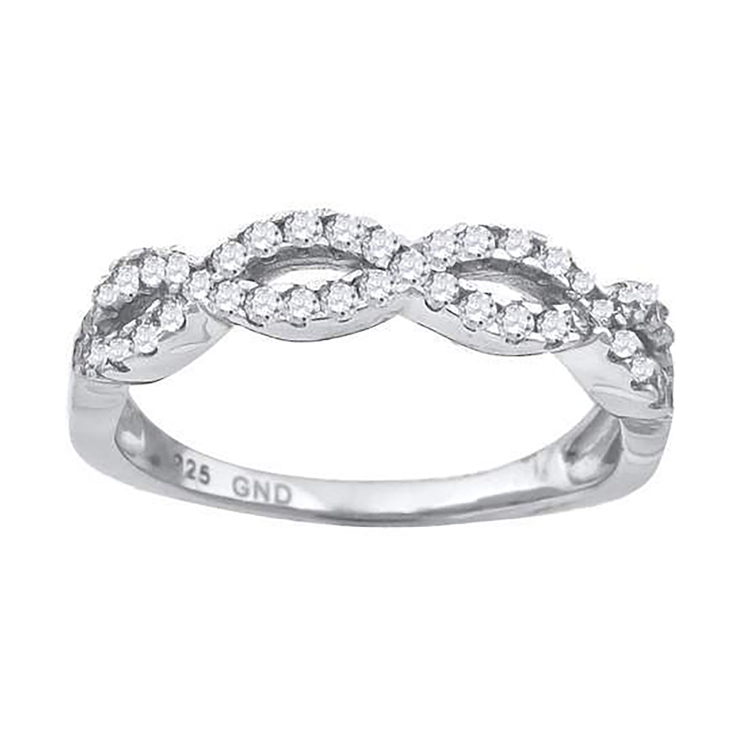 Sterling Silver Women's Cubic-Zirconia Infinity Fashion Bridal Anniversary Wedding Engagement Band Ring