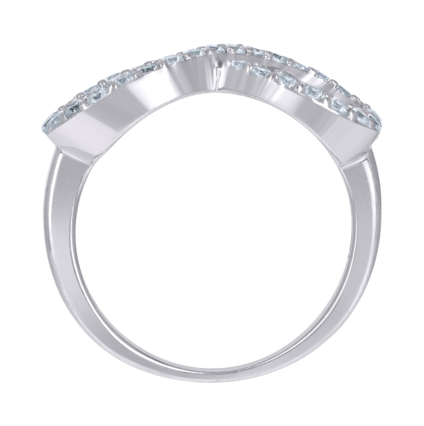 Sterling Silver Womens Cubic-Zirconia Infinity Bridal Anniversary Wedding Engagement Band Ring
