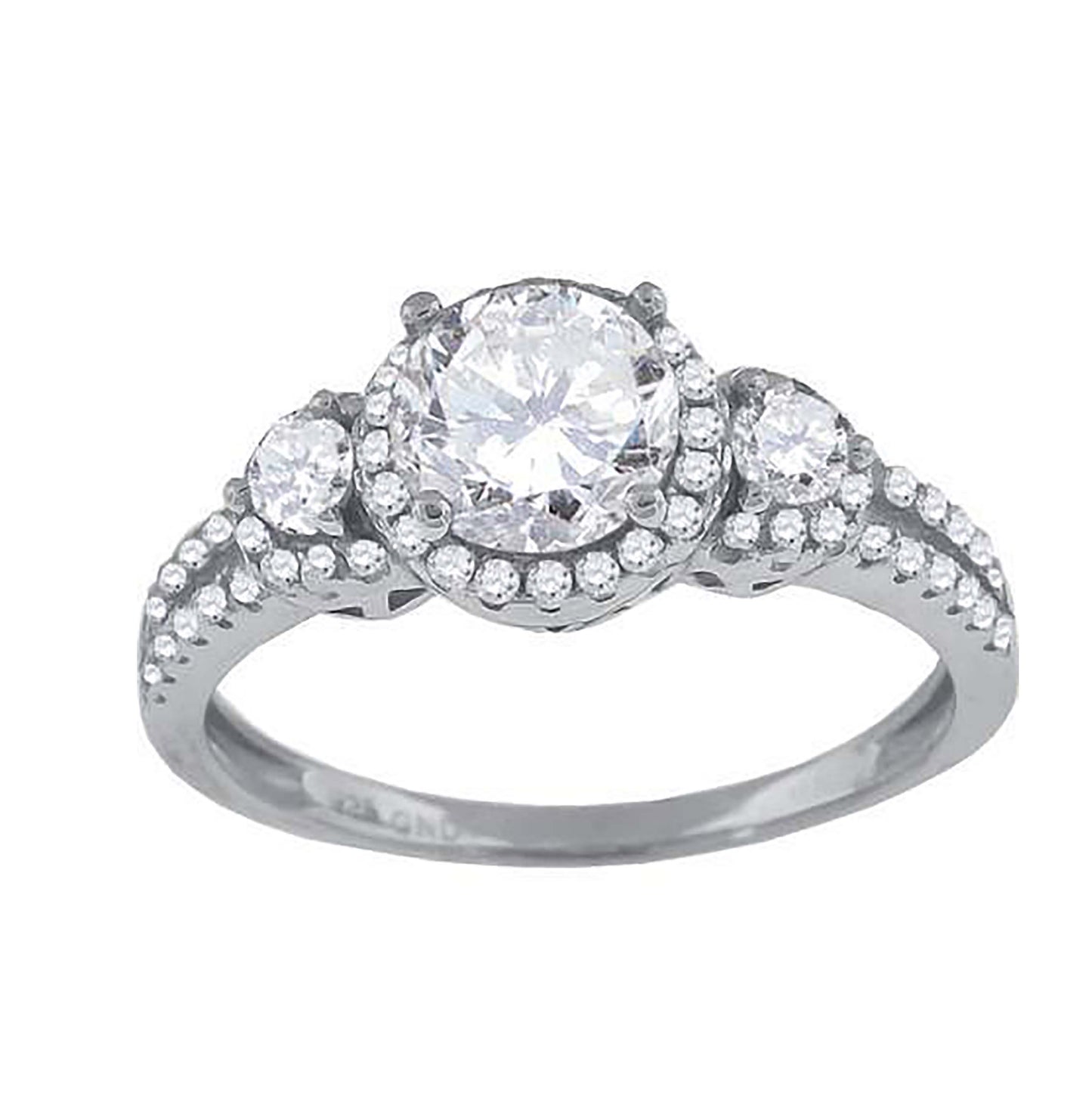 Sterling Silver Womens Cubic-Zirconia Fashion Bridal Anniversary Engagement Wedding Ring