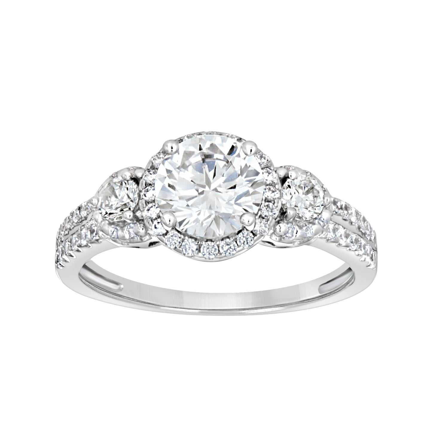 Sterling Silver Womens Cubic-Zirconia Fashion Bridal Anniversary Engagement Wedding Ring