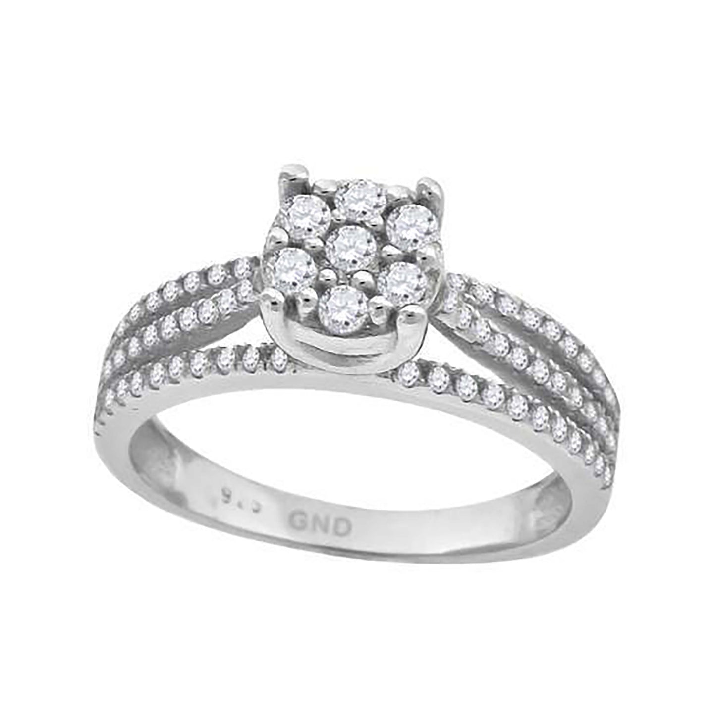 Sterling Silver Women's Cubic-Zirconia Fashion Bridal Anniversary Engagement Wedding Ring